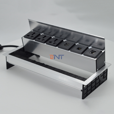 Conference Table Hidden Desktop Socket Box Flip Up Power Outlet for Office