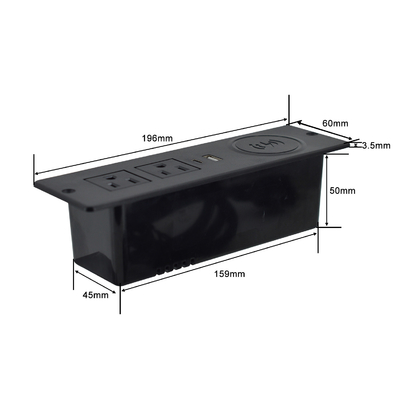 sofa 2 US AC outlets and usb charging socket with wireless charger 60mm us power office sofa charger furniture power soc