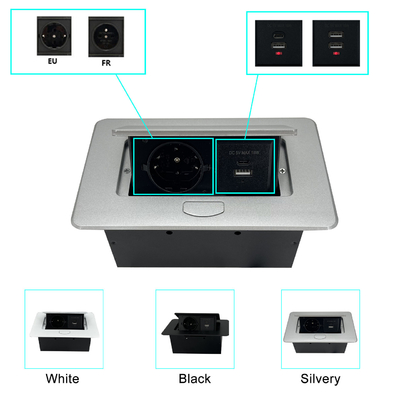 Embedded Desktop Power Socket pop up outlets USB A+C Power Charging Plug Suitable for Office Table