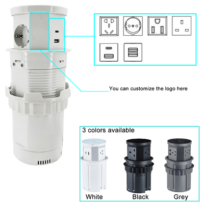 Kitchen Hidden Power Outlet Recessed Desktop PopUp USB Port AC 16A 220V Voltage IP44 Level for Office Use