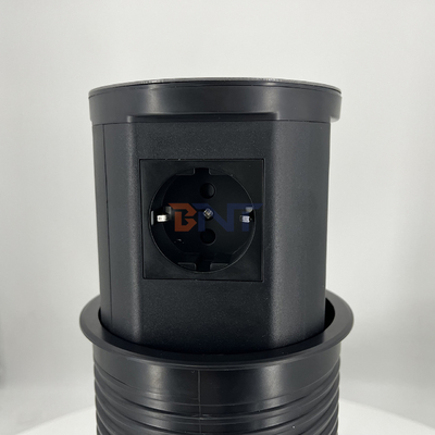 Kitchen Hidden Pneumatic Pop Up Power Sockets With usb port and 15W Wireless Charger for Office desk