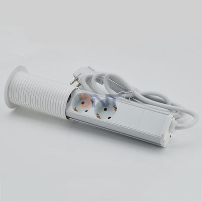 IP44 6cm White color kitchen vertical tower power outlet with USB Charging