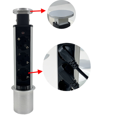 Kitchen Table Use Power Extension kitchen Socket With 3 EU Outlet VSP Panel and Buckle