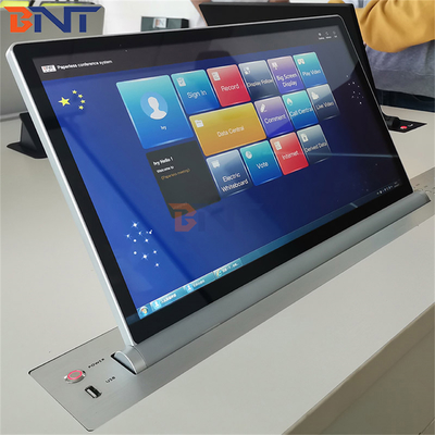 conference system 15.6 inch Motorized Pop up LCD Monitor Lift Customized Size 17~24 Inch Computer Screen