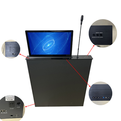 17.3" retractable motorized monitor lift tv lift mechanism motorized with motorized MIC for paperless conference system