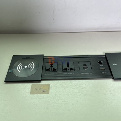 New Style Desktop Slip Cover Power Sliding Socket 10A Rated Current with Wireless Charger for Home and Office