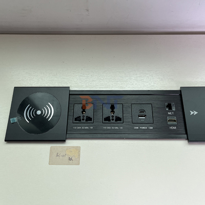New Style Desktop Slip Cover Power Sliding Socket 10A Rated Current with Wireless Charger for Home and Office