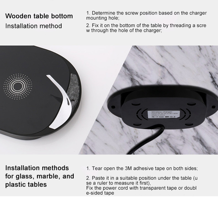 25mm Long Distance Wireless Charger invisible marble hidden Under desktop office furniture table fast wireless charger