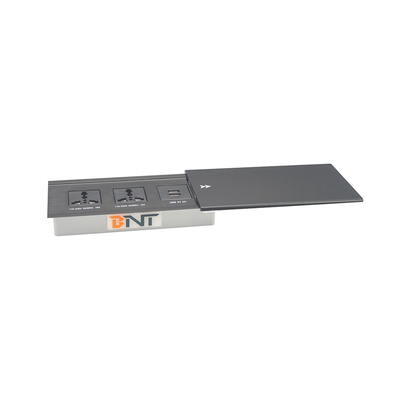 Aluminum Alloy Slide Cover Power Outlet for Organized Desk with Customizable Modules