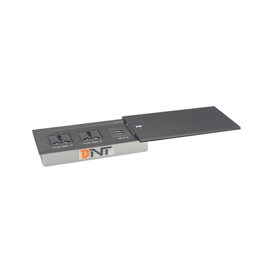 Aluminum Alloy Slide Cover Power Outlet for Organized Desk with Customizable Modules