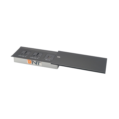 Aluminum Alloy Slide Cover Power Outlet for Organized Desk with Customizable Modules