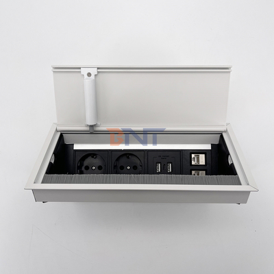 Good Quality Brush Desktop Socket Aluminum Alloy Tilting Module 2 Outlet USB Charger