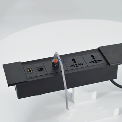 Multi-Functional Sliding Cover Power Socket for Office Desks with USB Charge Module type