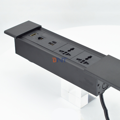 Multi-Functional Sliding Cover Power Socket for Office Desks with USB Charge Module type