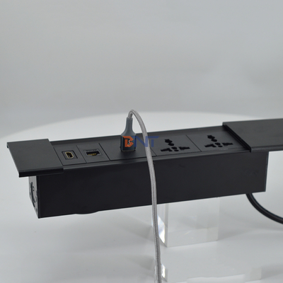 Multi-Functional Sliding Cover Power Socket for Office Desks with USB Charge Module type
