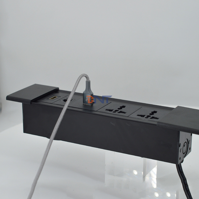 Multi-Functional Sliding Cover Power Socket for Office Desks with USB Charge Module type