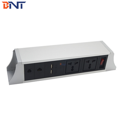 OEM/ODM BNT Power Socket Aluminum Alloy Hanging under Table with UK US EU AU SA Plug Standards 10A/13A/16A Rated Current