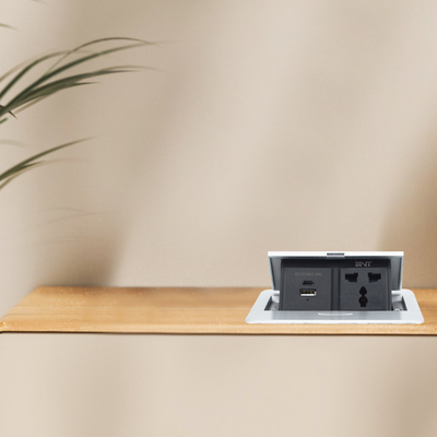 Multifunctional Zinc Alloy Hidden Pop up Table Socket Outlet Box