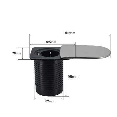 Mini socket hidden Under desktop office furniture tabletop 1 EU 1 USB A charger
