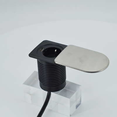 Mini socket hidden Under desktop office furniture tabletop 1 EU 1 USB A charger