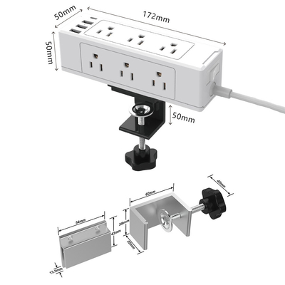 Boente multifunctional power plug table clamp mount outlet / movable desk socket mounting tabletop socket