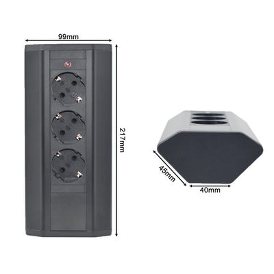 OEM/ODM Corner power socket EU Electric Power socket with 3 AC power outlet suitable for office/ desktop/ tabletop/Kitch