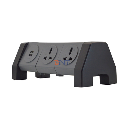 OEM/ODM Universal Power Extension Cord Tower Socket with 2 USB charging socket Surge Protector for Desk