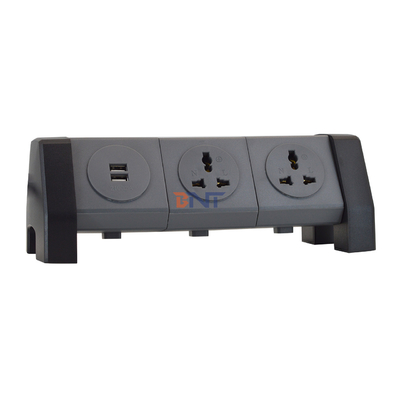 OEM/ODM Universal Power Extension Cord Tower Socket with 2 USB charging socket Surge Protector for Desk