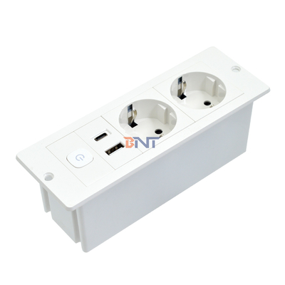 OEM/ODM ABS EU Standard 5V 2.1A Power USB A+C Charging Socket Built-In Desk/Sofa Hotel/Bar/Meeting Room Outlet