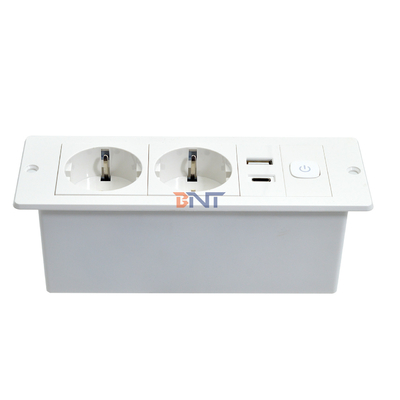 OEM/ODM ABS EU Standard 5V 2.1A Power USB A+C Charging Socket Built-In Desk/Sofa Hotel/Bar/Meeting Room Outlet