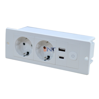 OEM/ODM ABS EU Standard 5V 2.1A Power USB A+C Charging Socket Built-In Desk/Sofa Hotel/Bar/Meeting Room Outlet