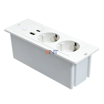 OEM/ODM ABS EU Standard 5V 2.1A Power USB A+C Charging Socket Built-In Desk/Sofa Hotel/Bar/Meeting Room Outlet