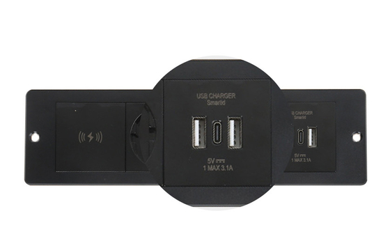 Hot sale Built-In 3EU Standard Power wireless Charging Socket 5A Rated Current Desk/Sofa/Hotel/Bar/Meeting Room Plugs S