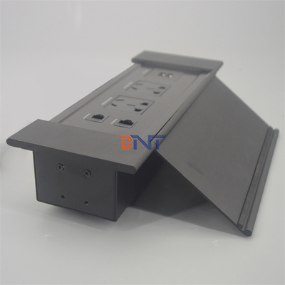 Flushed mounted recessed flip up cover multi power table socket outlet hidden electrical desktop power socket