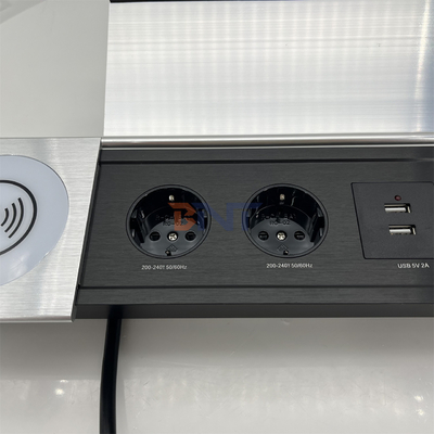 Multifunctional Power Socket with USB and Sliding Cover - Perfect for Office Desks and Workstations