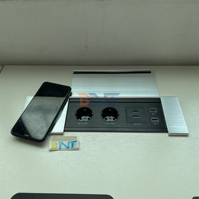 Multifunctional Power Socket with USB and Sliding Cover - Perfect for Office Desks and Workstations