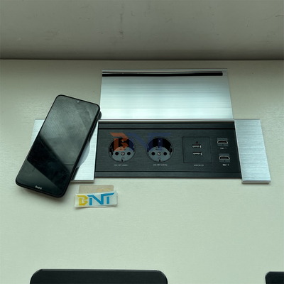 Multifunctional Power Socket with USB and Sliding Cover - Perfect for Office Desks and Workstations