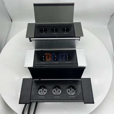 Embedded Design Power Outlet Socket Electrical Equipment  Furniture Outlet Multiple Plug Socket With Sliding Flip Cover