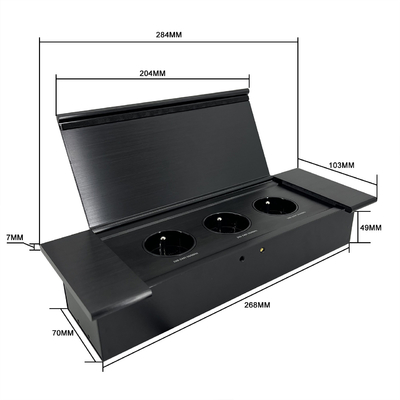 Embedded Design Power Outlet Socket Electrical Equipment  Furniture Outlet Multiple Plug Socket With Sliding Flip Cover