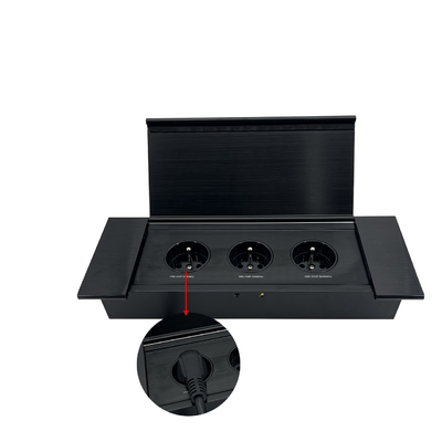 Embedded Design Power Outlet Socket Electrical Equipment  Furniture Outlet Multiple Plug Socket With Sliding Flip Cover