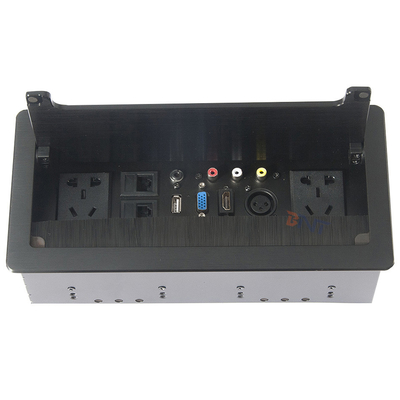 Brushed Cover Desktop Flip Up Power Outlet Universal Standard With Network Port