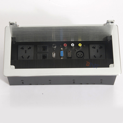 Brushed Cover Desktop Flip Up Power Outlet Universal Standard With Network Port