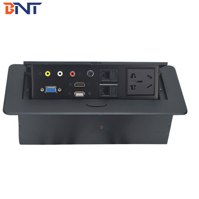 Office Desk Mounted Power Sockets , Zinc Alloy Universal Power Plug