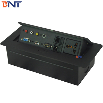 Office Desk Mounted Power Sockets , Zinc Alloy Universal Power Plug