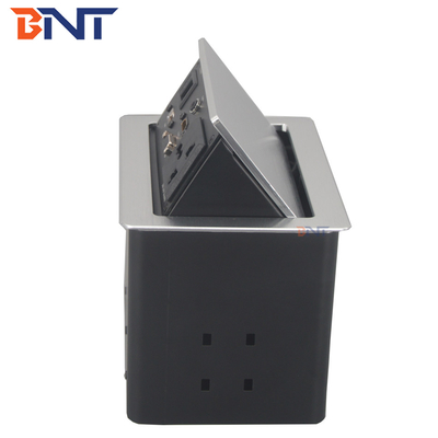 Multi Function Countertop Pop Up Electrical Outlet Matte Black Color With HDMI / VGA