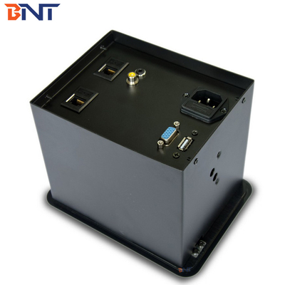 Pneumatic Pop Up Desktop Power Sockets With USB / Network / 3.5 Audio