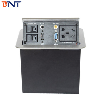 Pneumatic Pop Up Desktop Power Sockets With USB / Network / 3.5 Audio