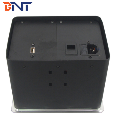 Conference Pneumatic Table Pop Up Plug Socket Boxes With Microphone Connector