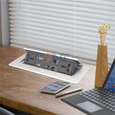 Office Furniture Desktop Power Sockets Pop Up With 30cm Connected Wires