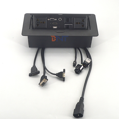 Power Supply Office Desk Power Sockets Square Corner With Audio Video Connector